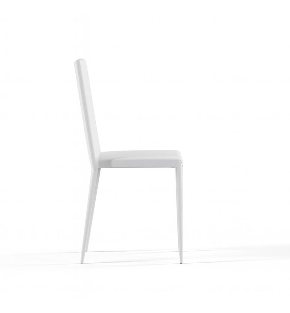 4er Set Cleo Kunstlederstühle 41x42x95 cm - Weiss