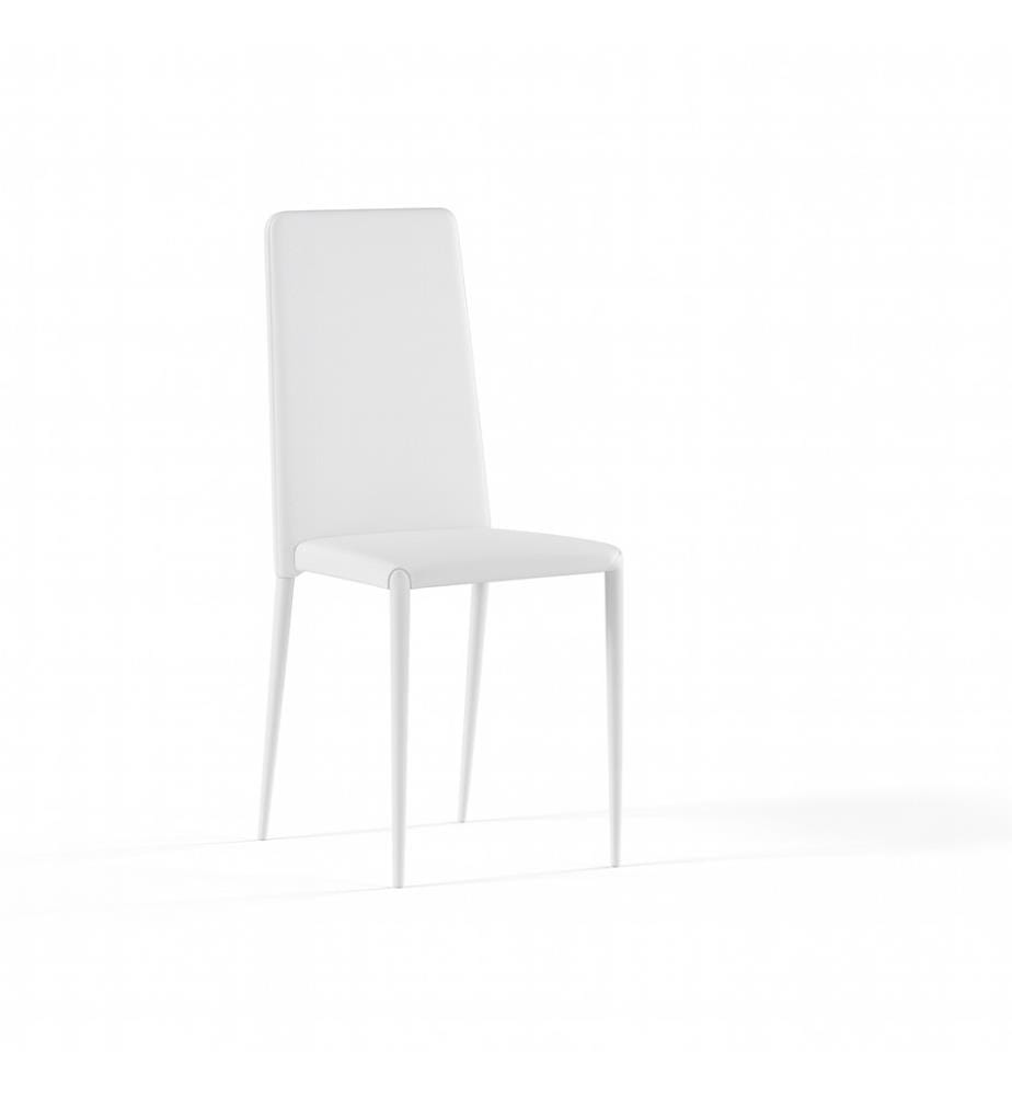 4er Set Cleo Kunstlederstühle 41x42x95 cm - Weiss