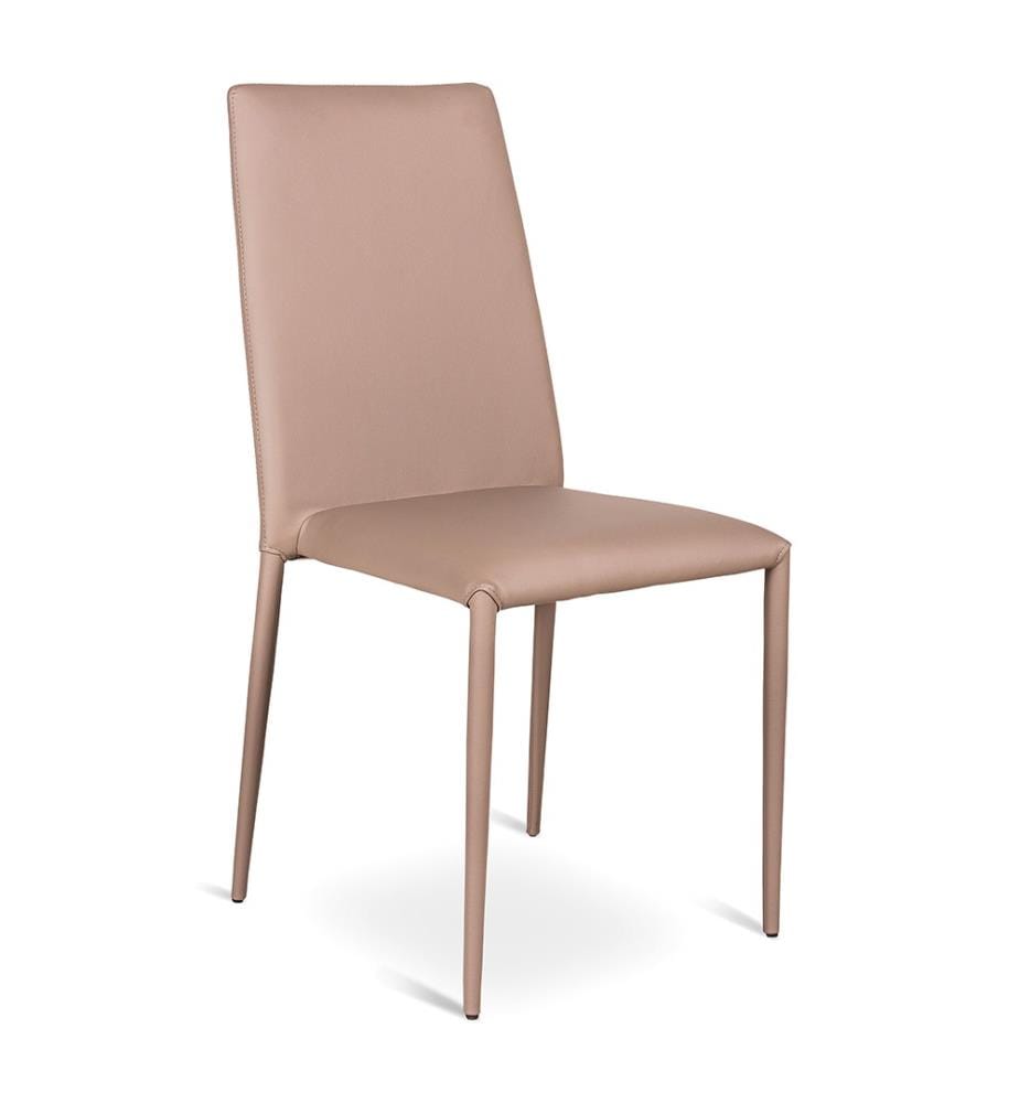4er Set Cleo Kunstlederstühle 41x42x95 cm - Grau