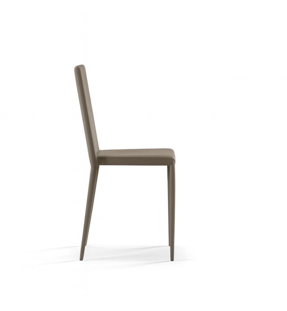 4er Set Cleo Kunstlederstühle 41x42x95 cm - Grau