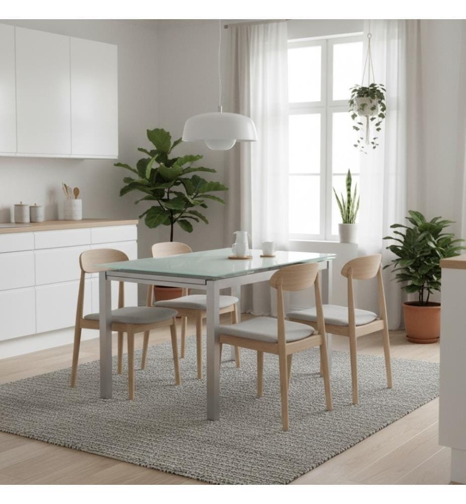Baud Ausziehbarer Esstisch 130/200x80 cm - Weiss