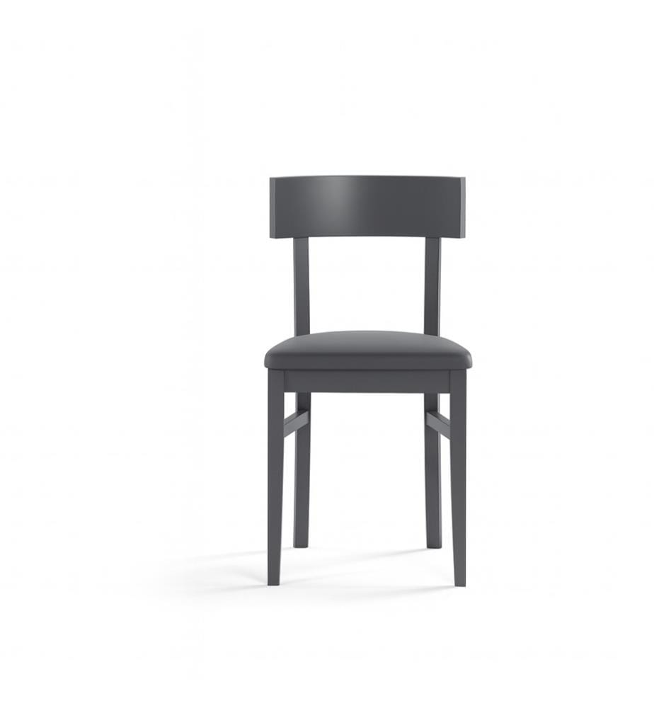 2er-Set Monaco Lackierte Holzstühle 44x45x82 cm - Dunkelgrau und Schwarz
