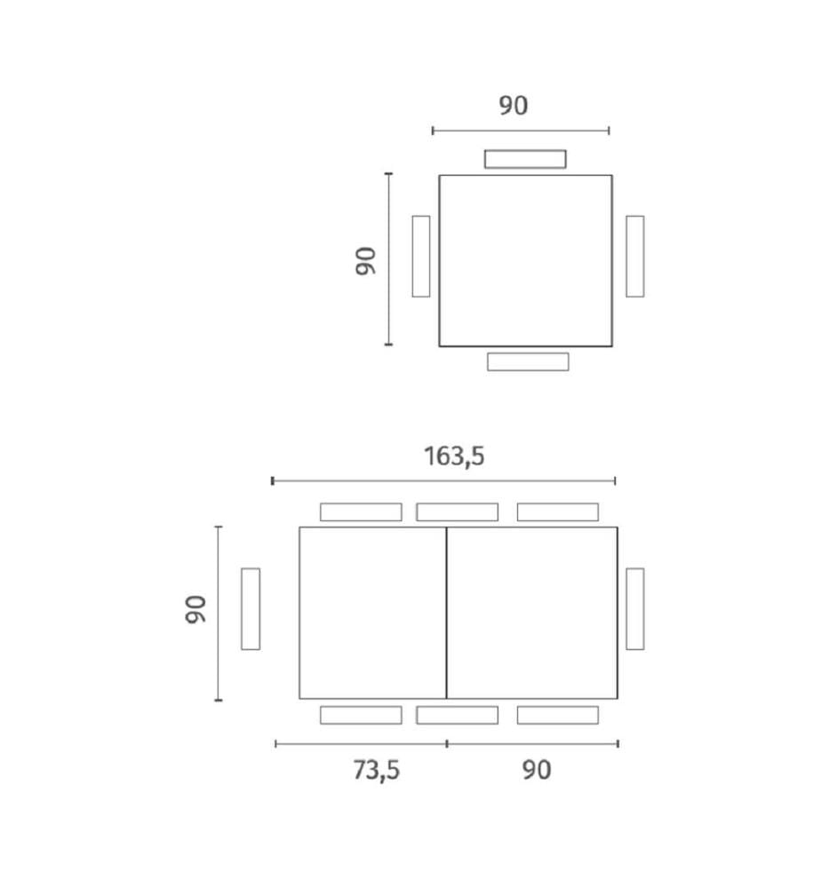 Nuovo Extendable Table 90/163,5x90 cm - White