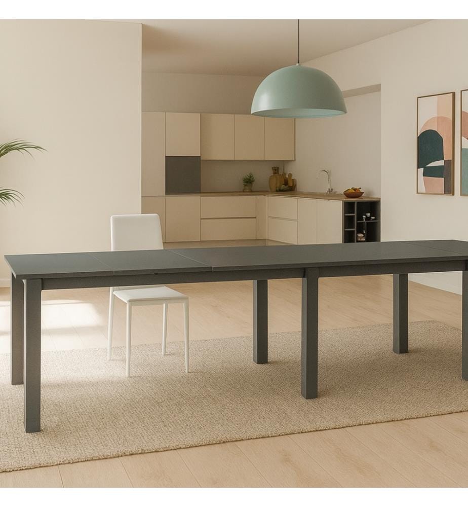 Ausziehbarer Executive-Tisch 120/350x83 cm - Grau