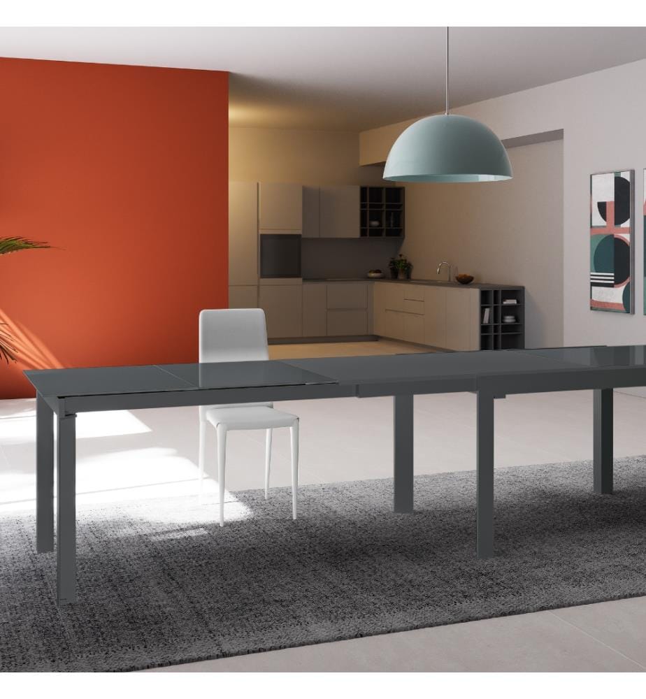 Ausziehbarer Executive-Tisch 120/350x83 cm - Grau