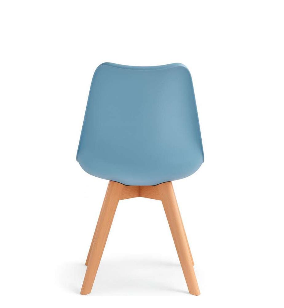 4er-Set Carlotta Stühle aus Polypropylen 52x48,5x82 cm - Hellblau und Braun