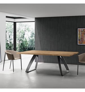 Bridge Ausziehbarer Tisch 200/300x100 cm - Braun und Schwarz