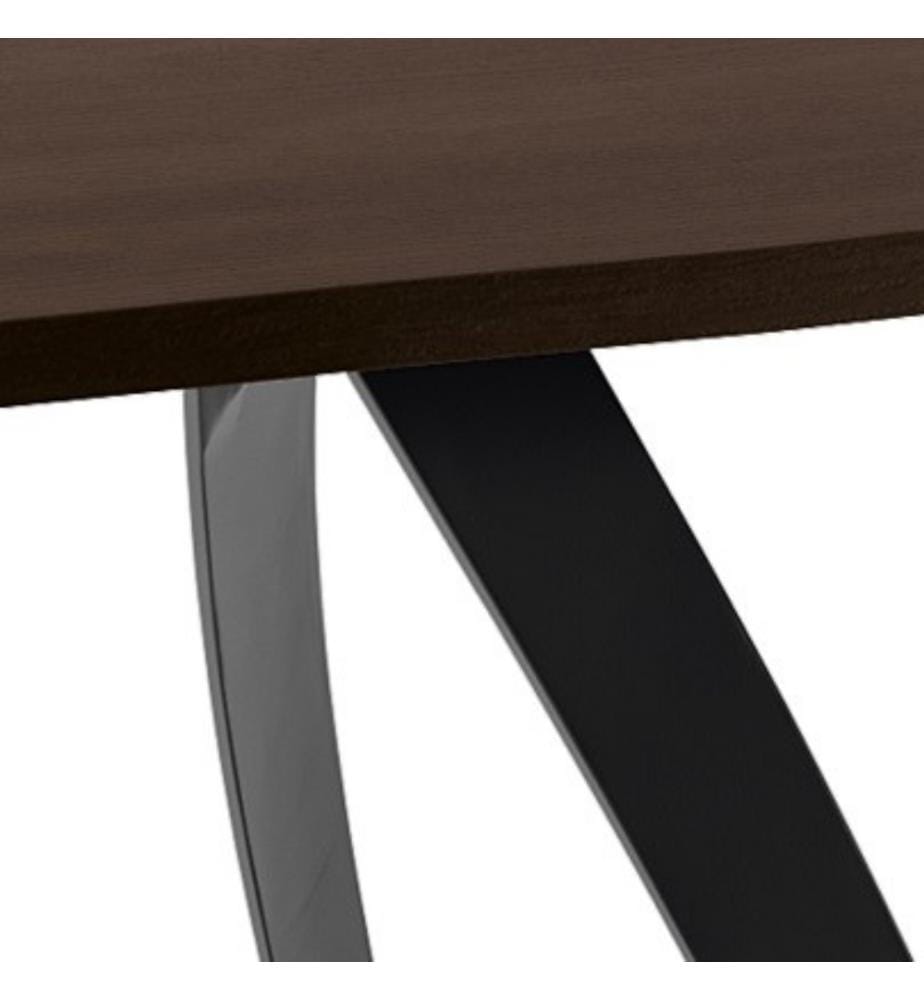 Bridge Fixtisch 200x100 cm - Eiche heiss gebrannt Schwarz