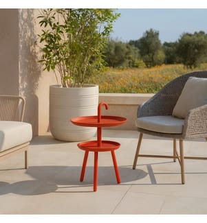 Sunny Beistelltisch aus Polypropylen für draussen 41x55 cm - Dunkelorange