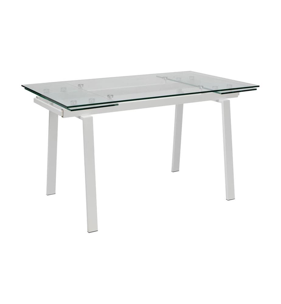 Tommy Extendable Table 140/200x80 cm - White and Transparent