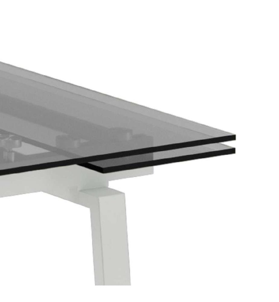 Tommy Extendable Table 140/200x80 cm - White and Transparent