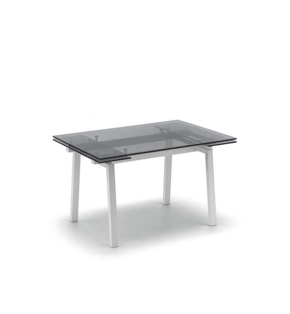 Tommy Extendable Table 140/200x80 cm - White and Transparent