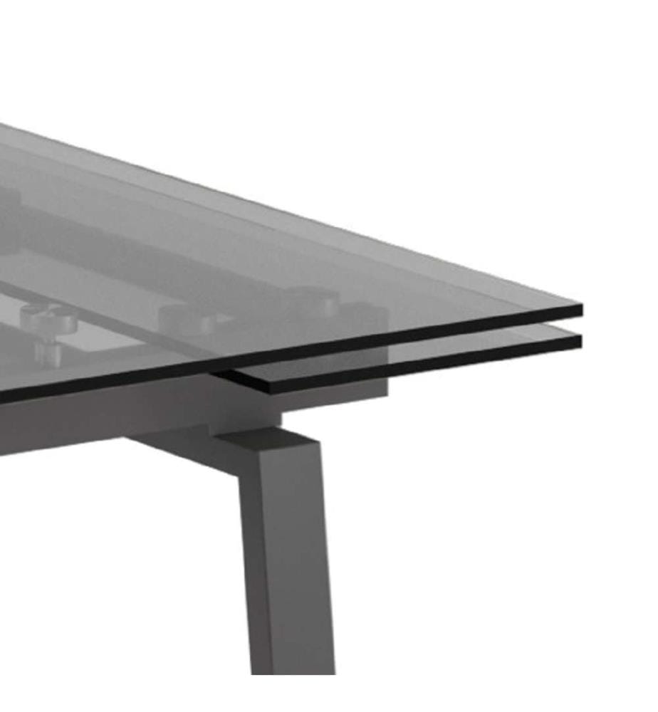 Tommy Extendable Table 140/200x80 cm - Grey and Transparent