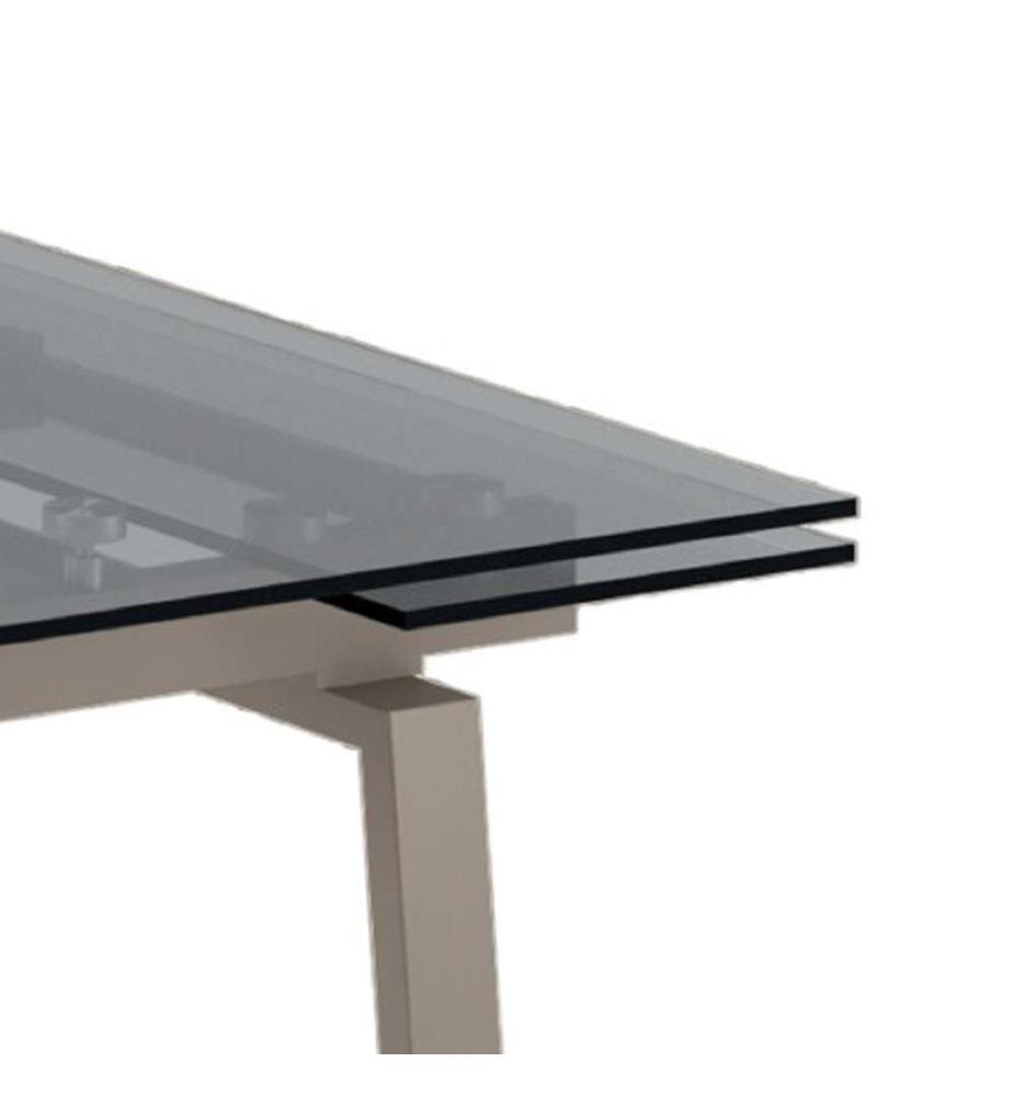 Tommy Ausziehbarer Tisch 140/200x80 cm - Grau und Transparent