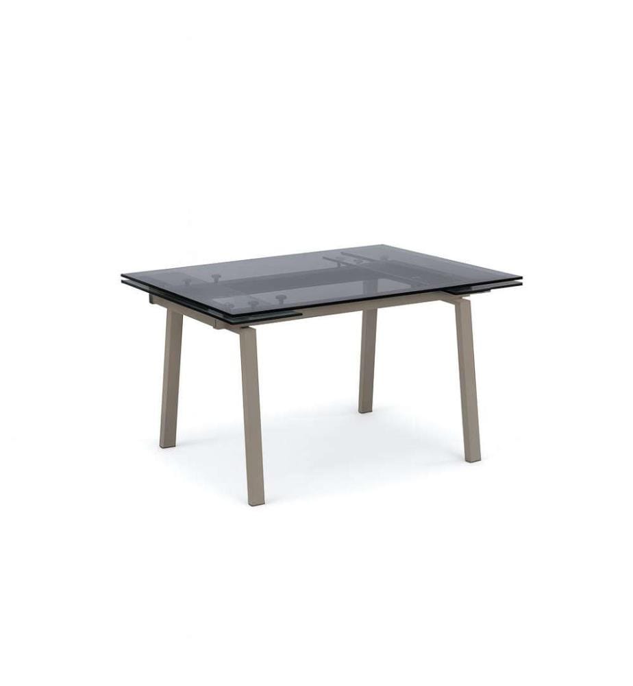 Tommy Ausziehbarer Tisch 140/200x80 cm - Grau und Transparent