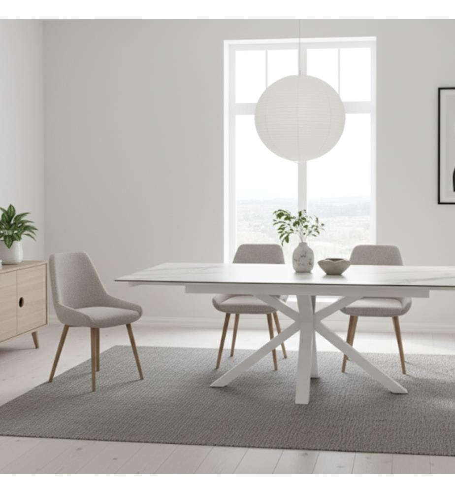 Ceramica Extendable Table 160/240x90 cm - White