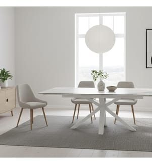 Ceramica Ausziehbarer Tisch 160/240x90 cm - Weiss
