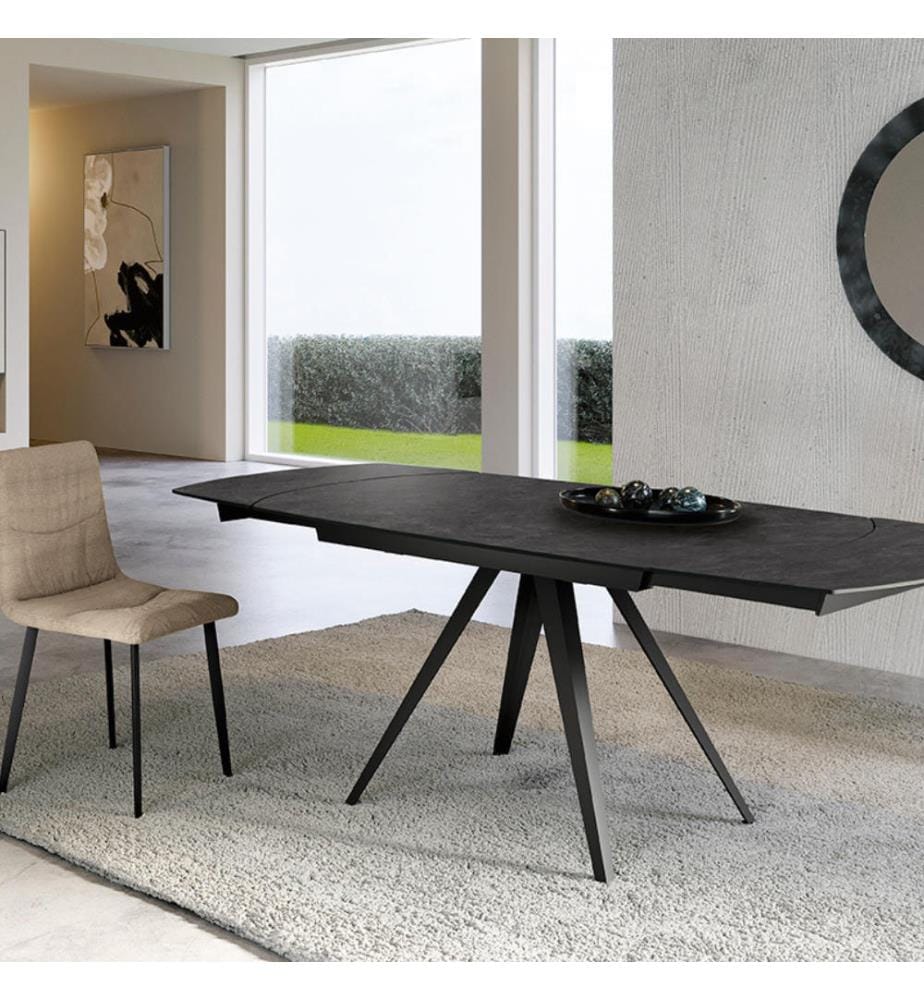 Kyoto Ausziehbarer Tisch 140/200x90 cm - Dunkelgrau und Schwarz