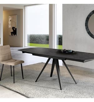 Kyoto Ausziehbarer Tisch 140/200x90 cm - Dunkelgrau und Schwarz