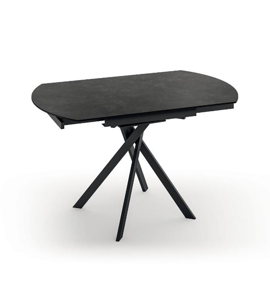 Ausziehbarer Rolltisch 120x80/120 cm - Dunkelgrau und Schwarz