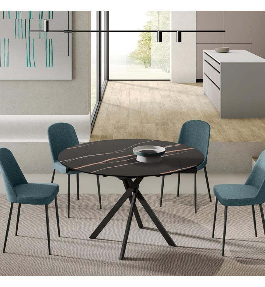 Ausziehbarer Rolltisch 120x80/120 cm - Schwarz