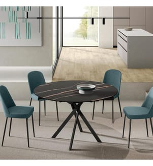 Ausziehbarer Rolltisch 120x80/120 cm - Schwarz