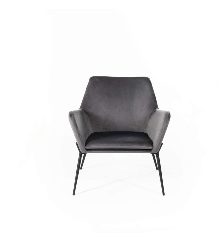 Gin Samt Sessel 54x71x70 cm - Anthrazit und Schwarz