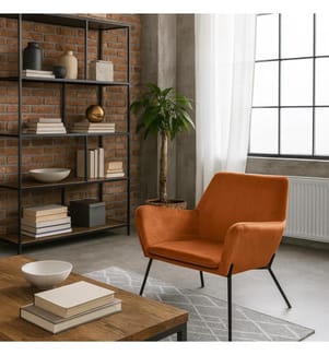 Gin Samt Sessel 54x71x70 cm - Karamell und Schwarz