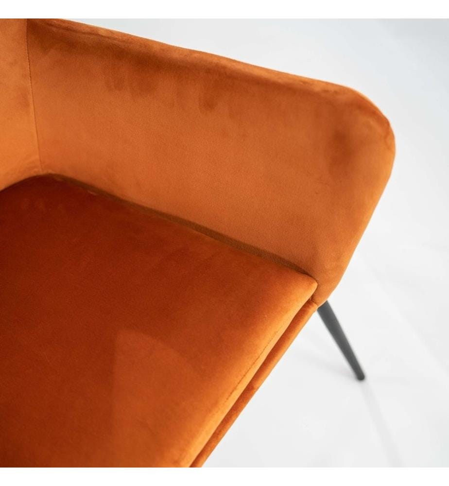 Gin Samt Sessel 54x71x70 cm - Karamell und Schwarz