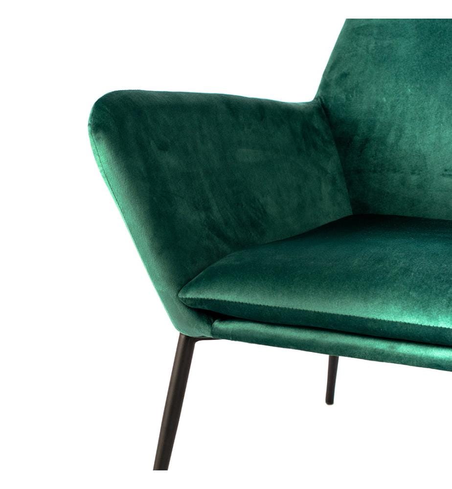 Gin Samt Sessel 54x71x70 cm - Grün und Schwarz