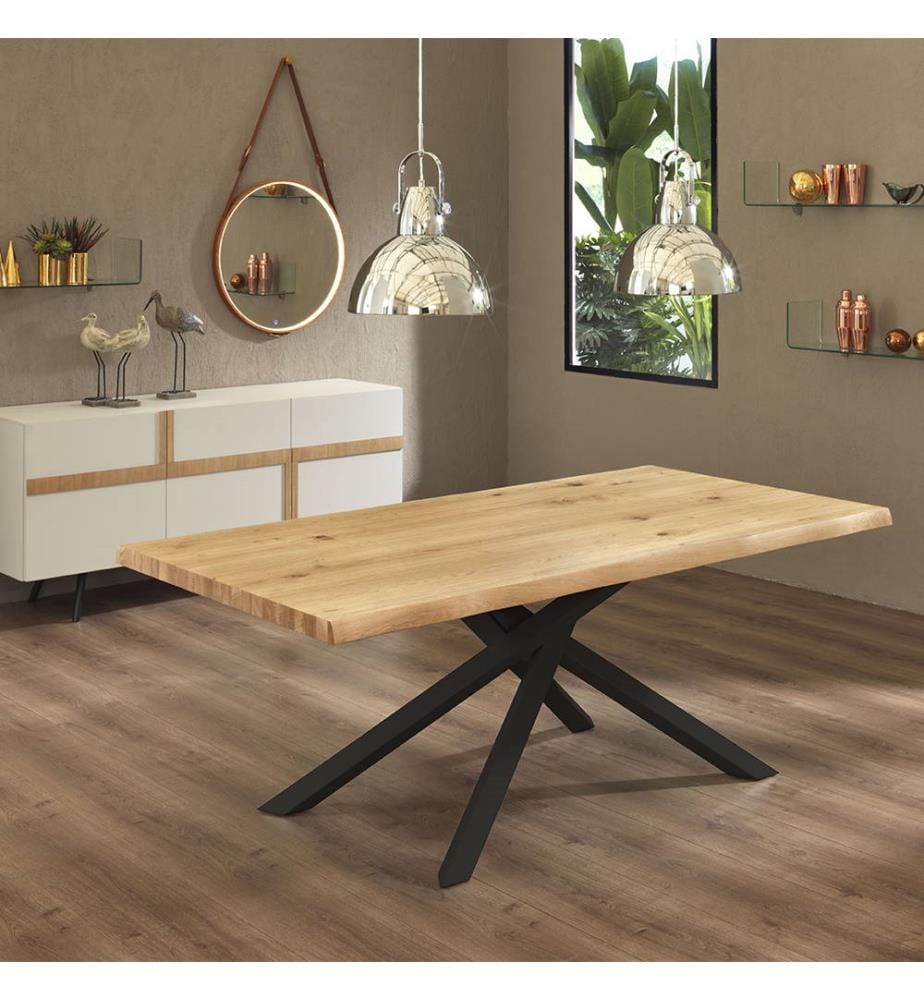 Spike Festtisch 200x100 cm - Braun und Schwarz