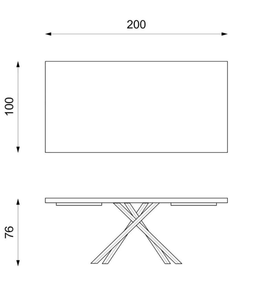 Spike Festtisch 200x100 cm - Braun und Schwarz