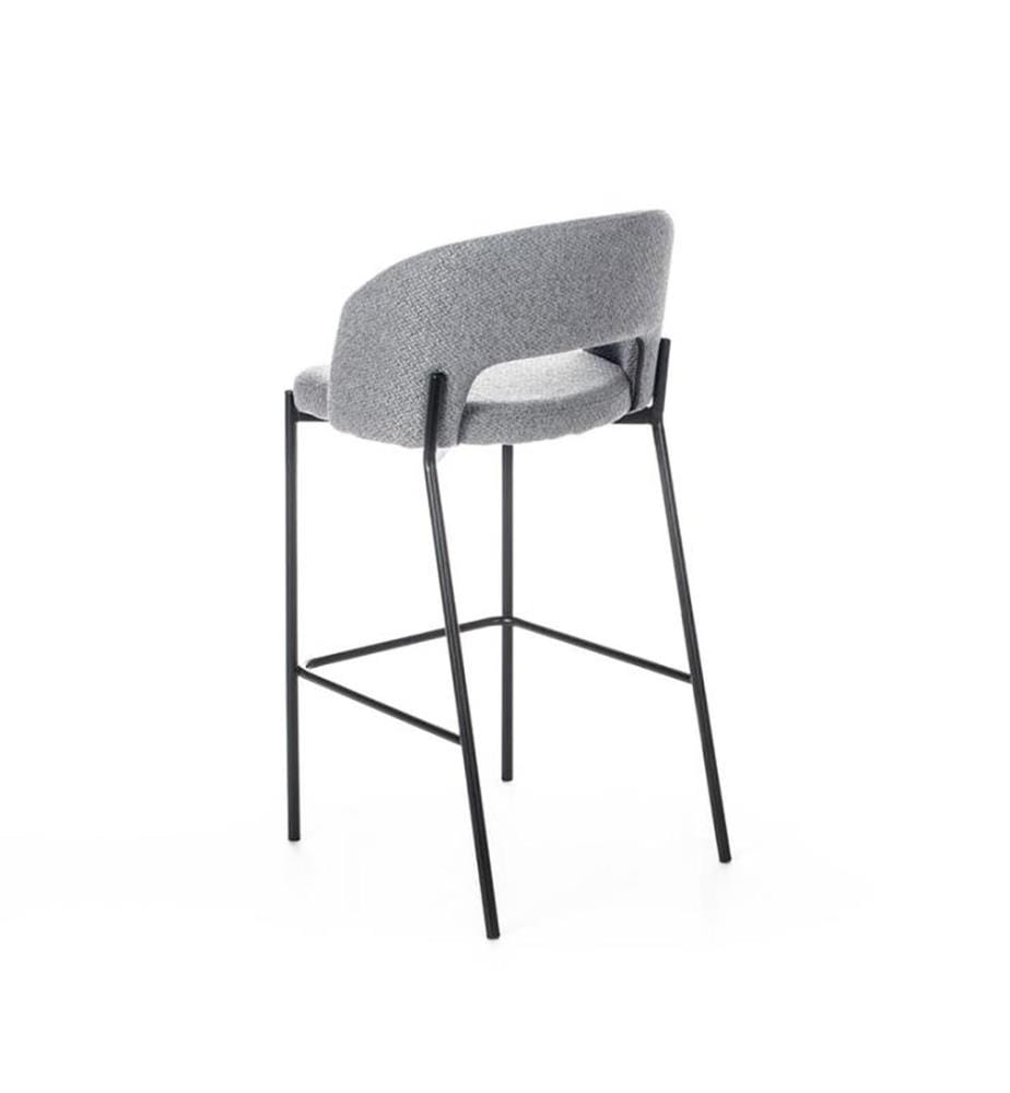 2er-Set Greta Stoffhocker 52x50x89 cm - Hellgrau und Schwarz