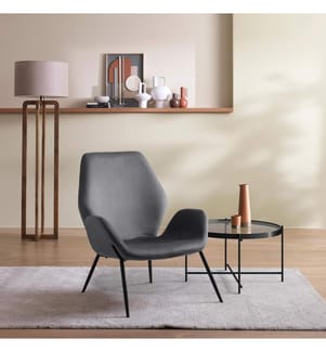 Brandy Samt Sessel 47x47x91 cm - Anthrazit und Schwarz
