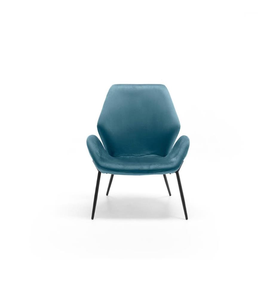 Brandy Samt Sessel 47x47x91 cm - Blau und Schwarz