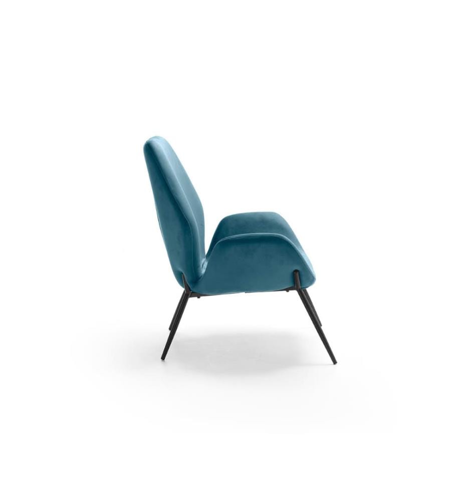 Brandy Samt Sessel 47x47x91 cm - Blau und Schwarz