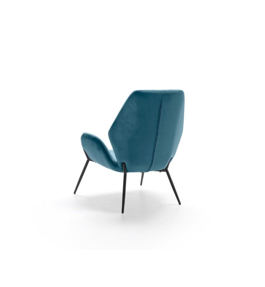 Brandy Samt Sessel 47x47x91 cm - Blau und Schwarz