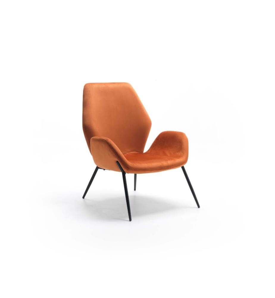 Brandy Samt Sessel 47x47x91 cm - Karamell und Schwarz