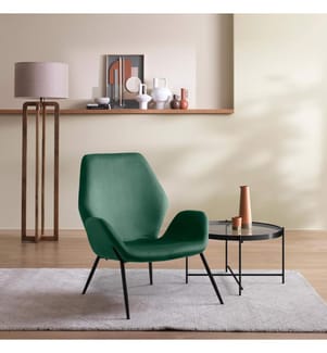 Brandy Samt Sessel 47x47x91 cm - Dunkelgrün und Schwarz