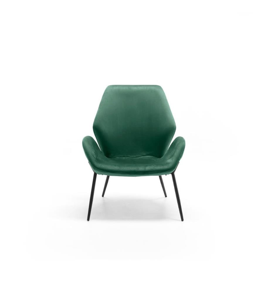 Brandy Samt Sessel 47x47x91 cm - Dunkelgrün und Schwarz
