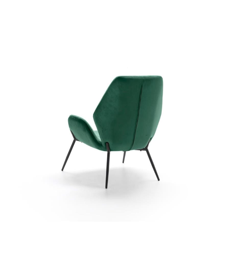 Brandy Samt Sessel 47x47x91 cm - Dunkelgrün und Schwarz