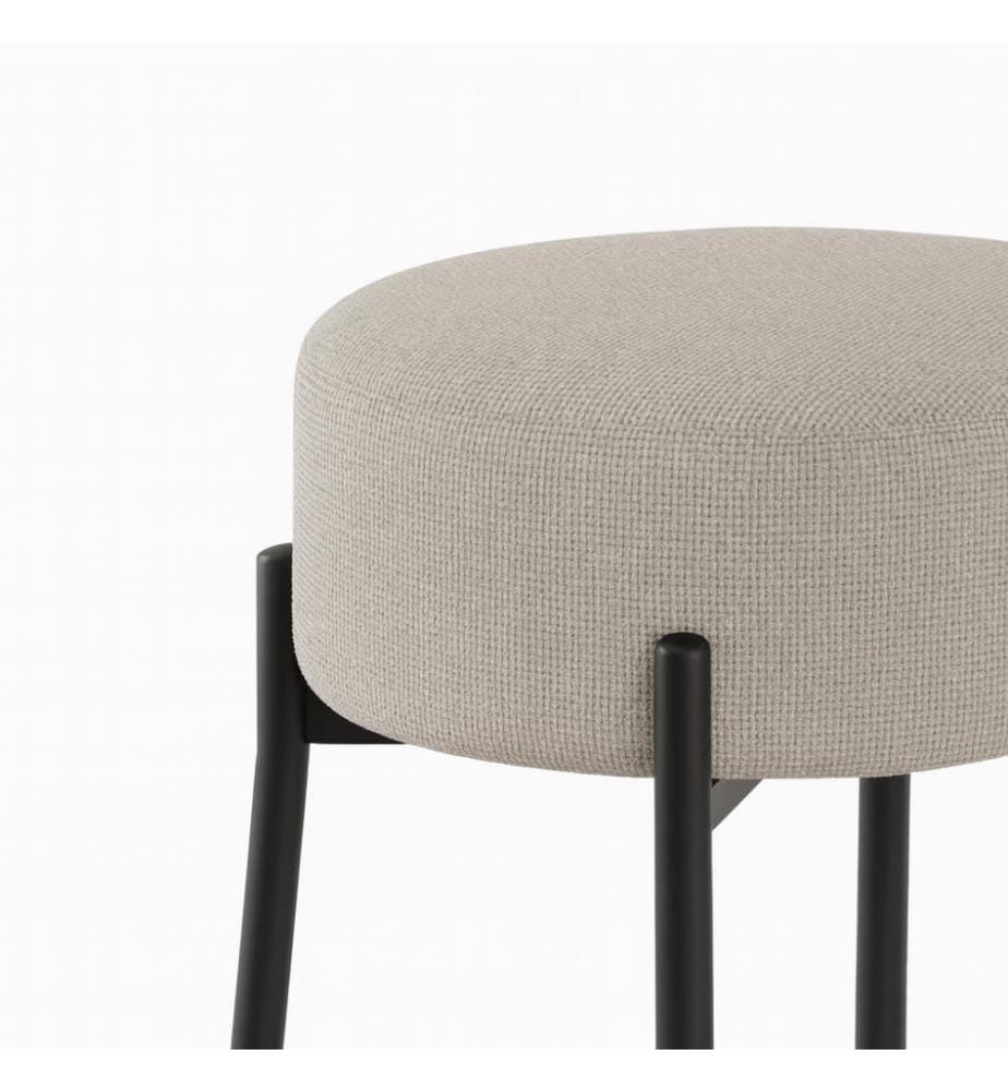 2er-Set Stoffhocker 41x41x67 cm - Hellgrau und Schwarz