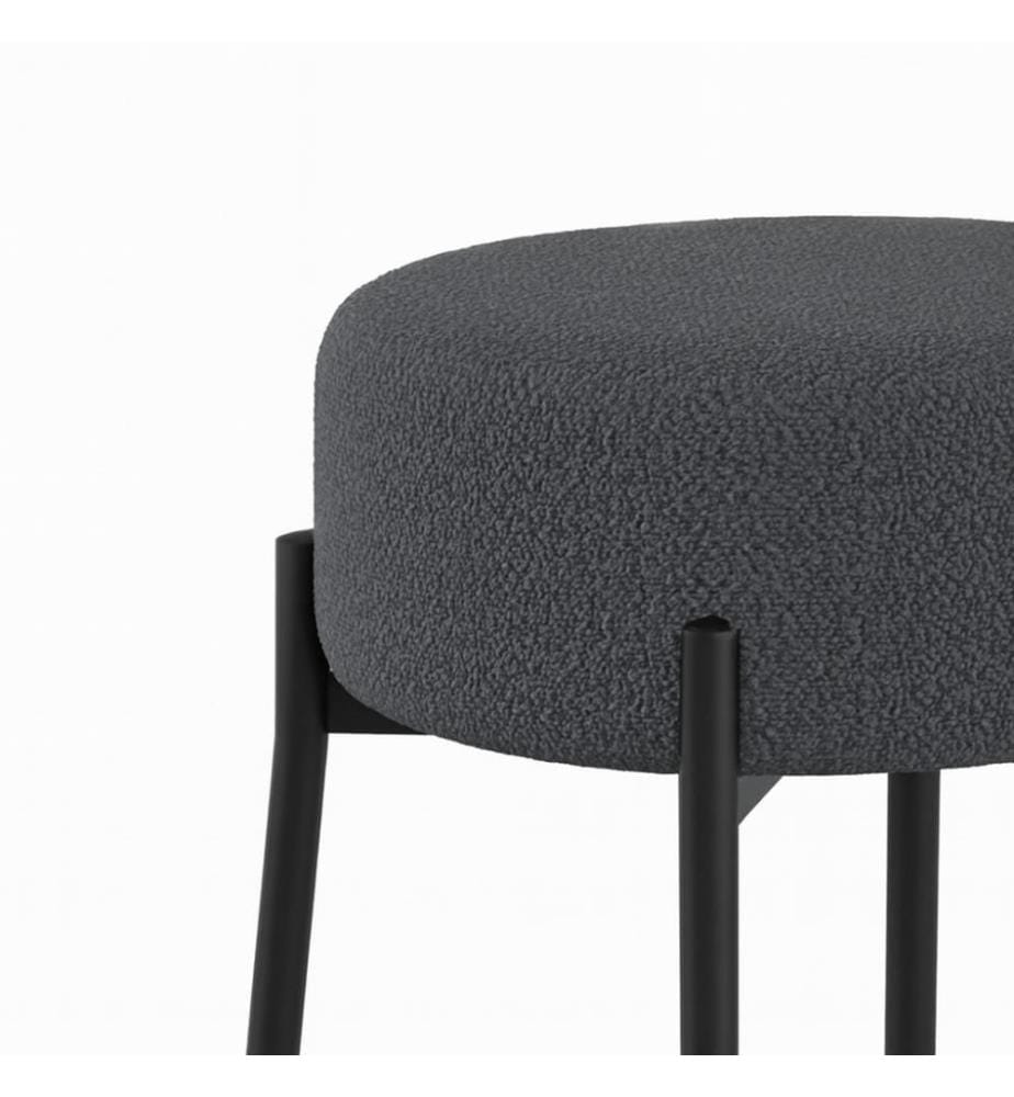2er-Set Syd Stoffhocker 41x41x67 cm - Dunkelgrau und Schwarz