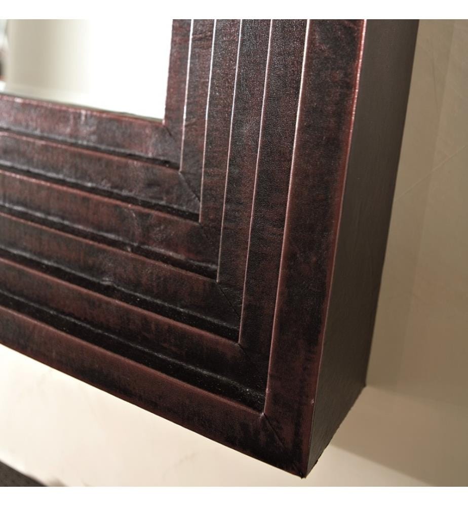 Specchio Holzspiegel 100x100x13 cm - Dunkelbraun
