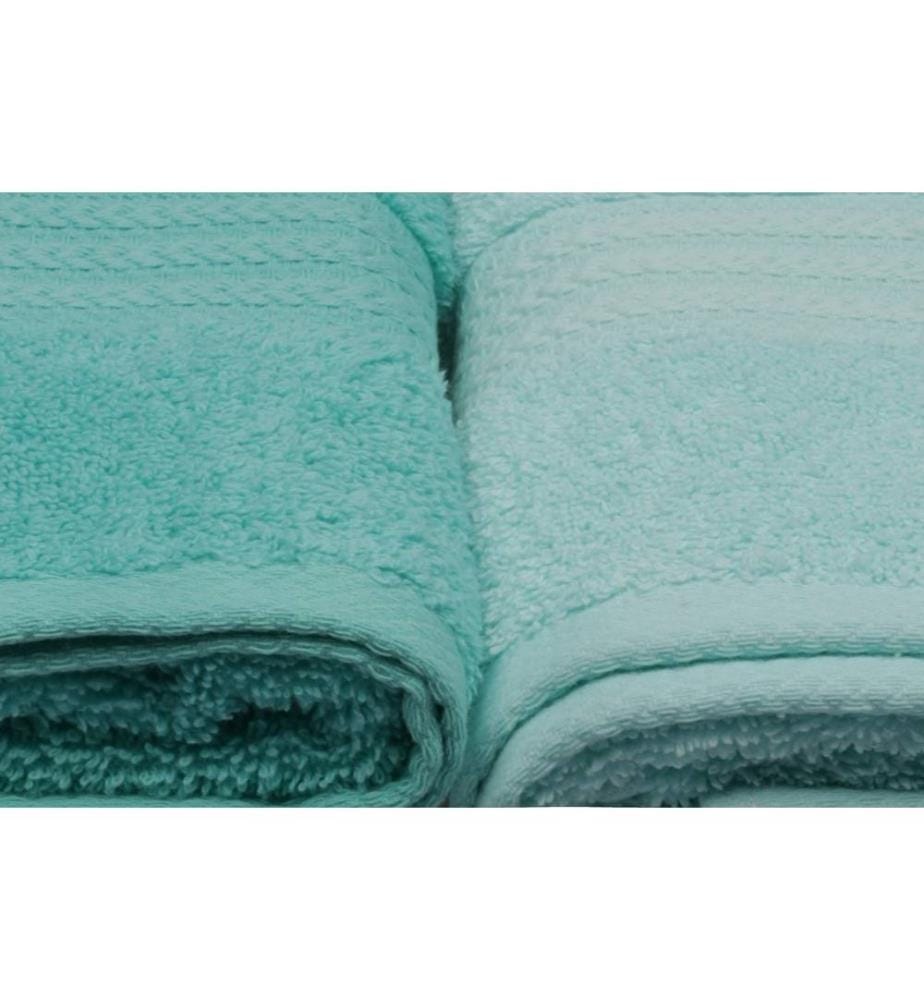 Ensemble de 4 serviettes de toilette, vert d'eau, vert clair, vert, menthe, coton, 500 g/m²
