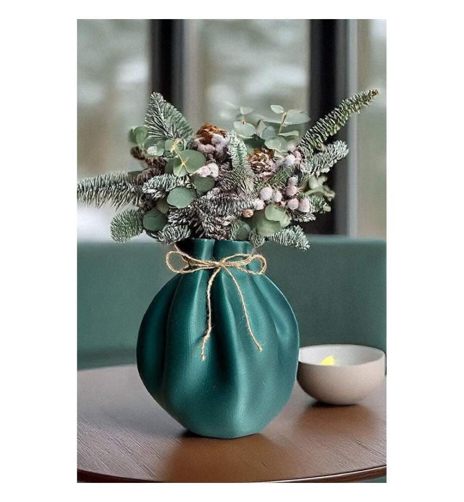 Vase, Petrolgrün, 100 % BIOKUNSTSTOFF