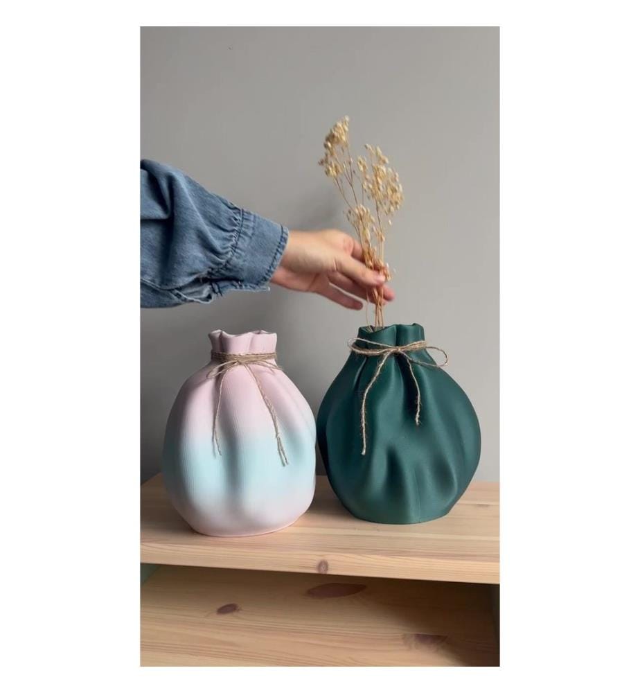 Vase, Petrolgrün, 100 % BIOKUNSTSTOFF