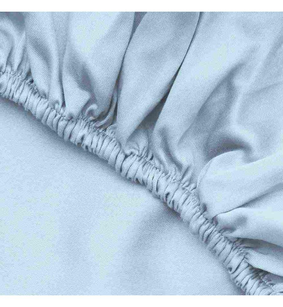 Ranforce Super King Fitted Sheet, Light Blue, 100% COTTON