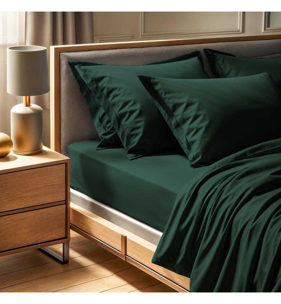 Lenzuolo con angoli super king size Ranforce, verde scuro, 100% cotone RANFORCE