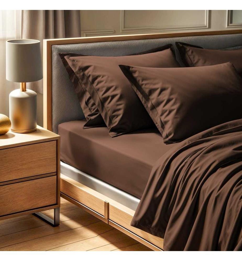 Lenzuolo con angoli super king size Ranforce, marrone scuro, 100% cotone RANFORCE